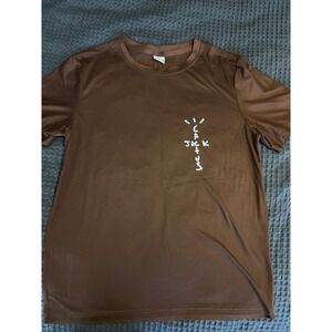 Travis Scott Cactus Jack Graphic T Shirt Brown Short Sleeve Size S